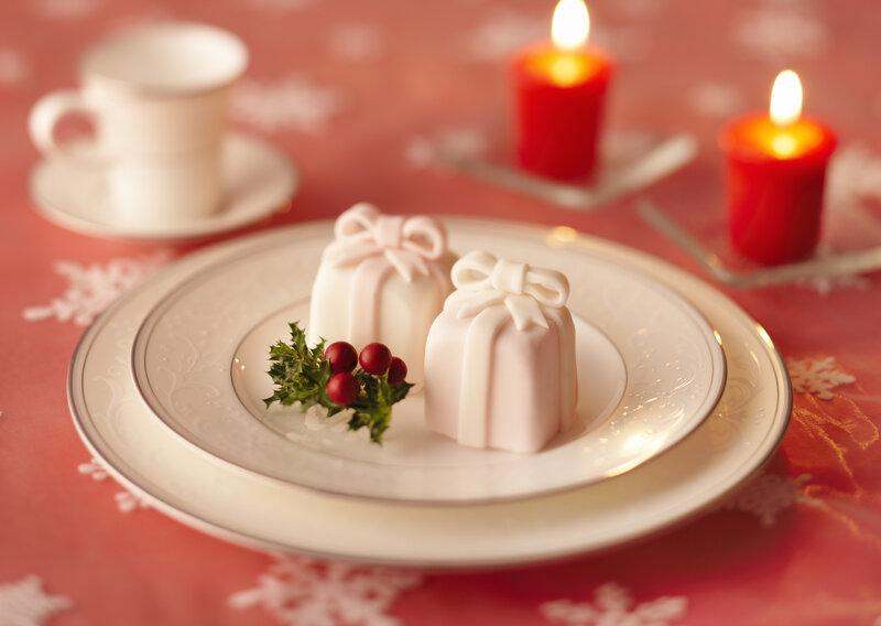 Two White Cakes on Plate