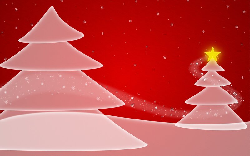 Two White Christmas Trees