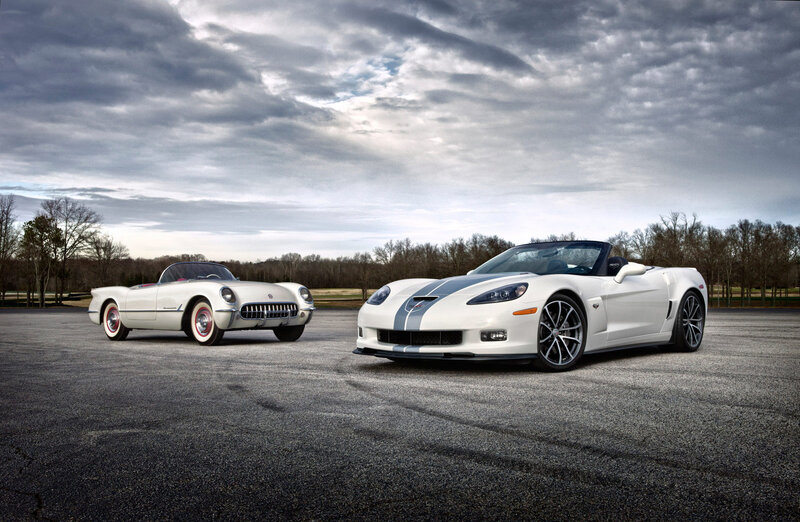 Two White Corvette Convertibles