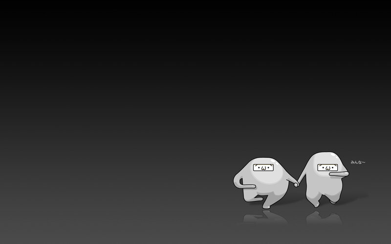 Two White Creatures Holding Hands