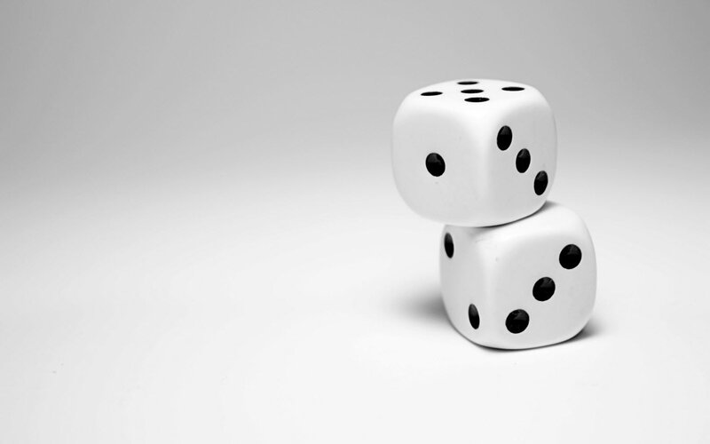 Two White Dice — Neutral, Photograph
