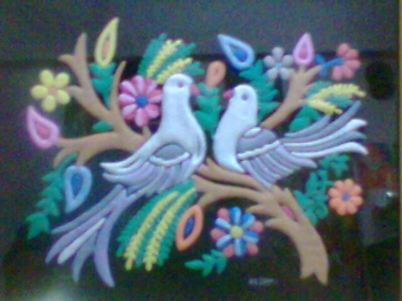 Two White Doves on a Branch — Peaceful
