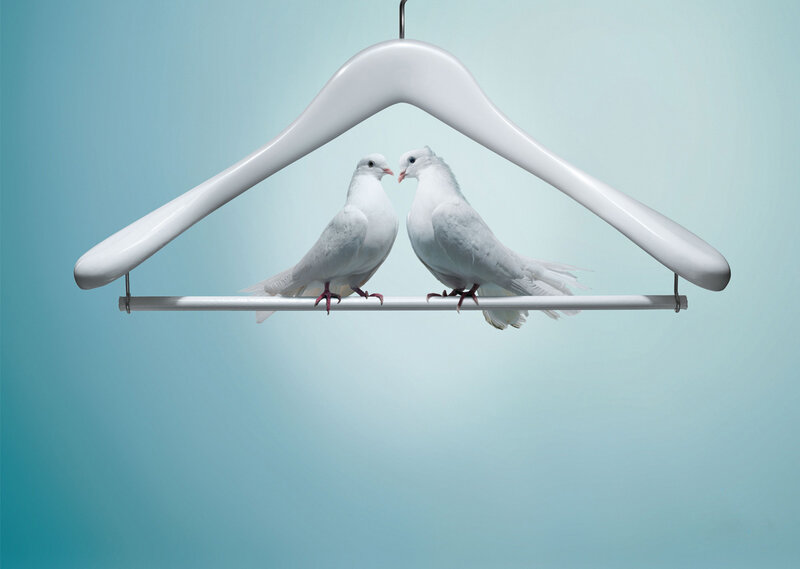 Two White Doves on Hanger