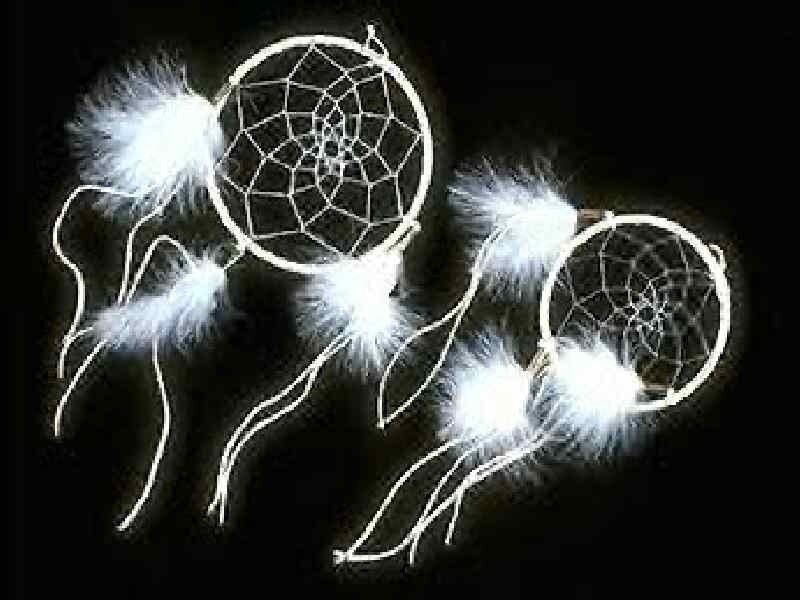 Two white dreamcatchers