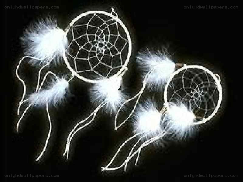 Two white dreamcatchers