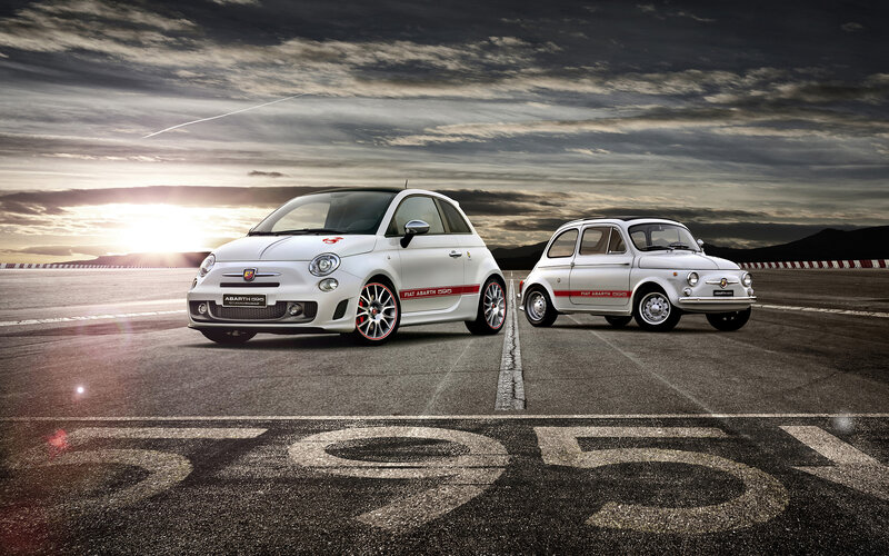 Two White Fiat Cars