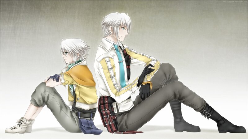 Two White-haired Characters — Gray