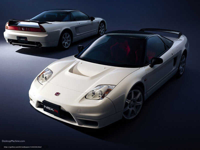 Two white Honda NSX-R sports cars