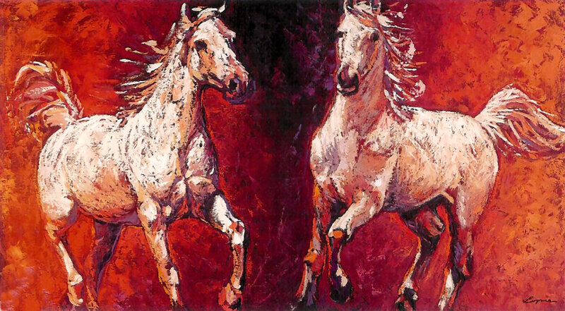 Two White Horses — Red