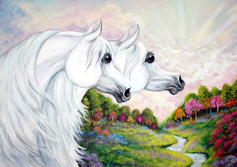 Two White Horses — Serene