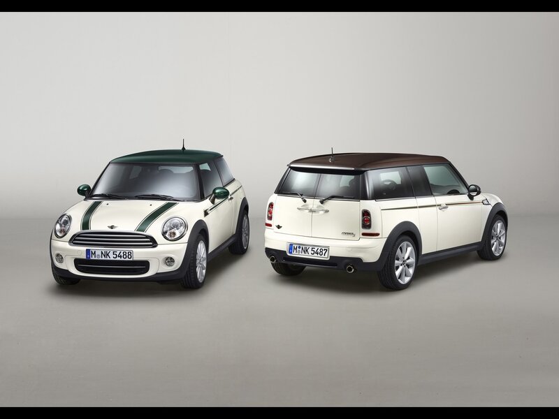 Two White Mini Cooper Cars