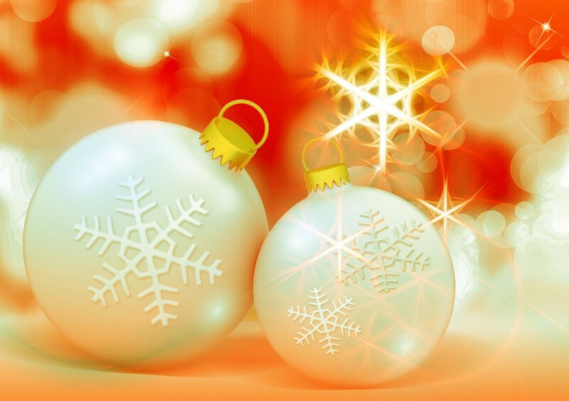 Two White Ornaments