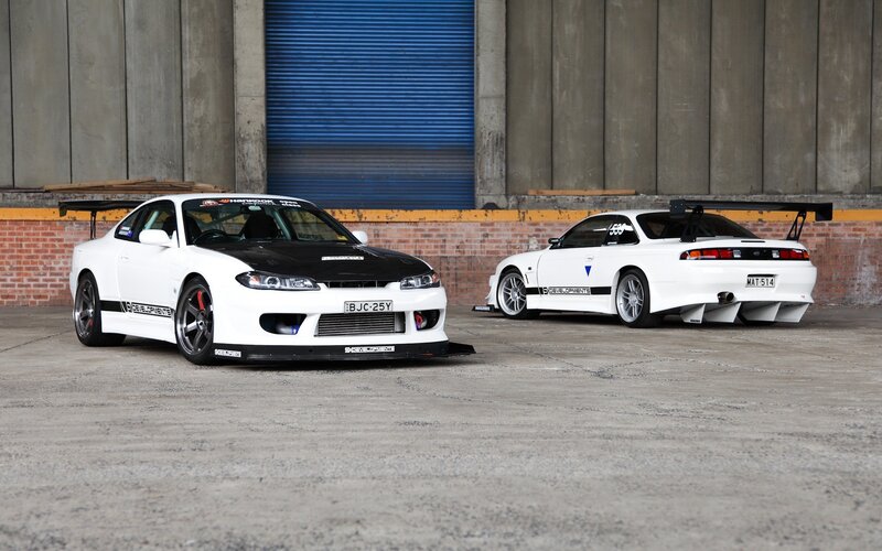 Two White Race Cars — Industrial