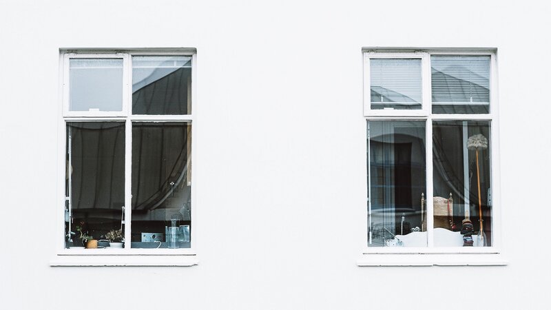 Two Windows on White Wall