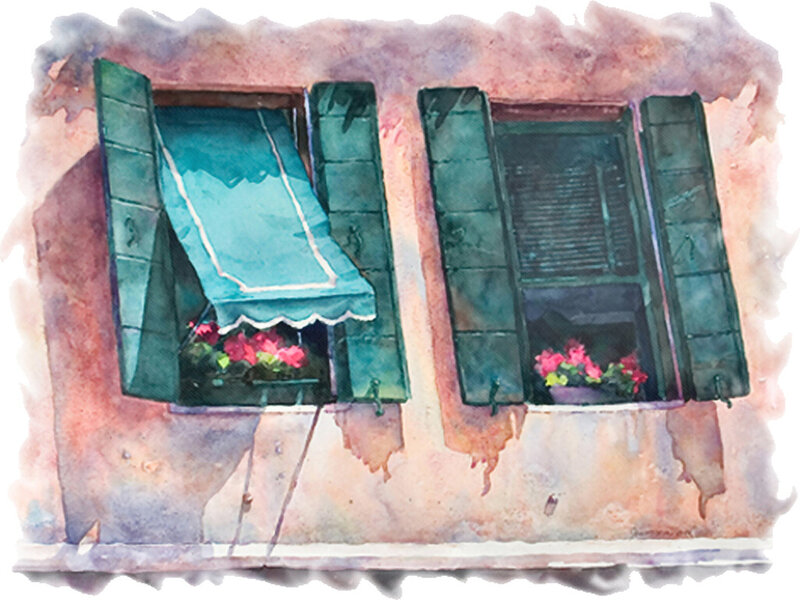 Two Windows with Shutters