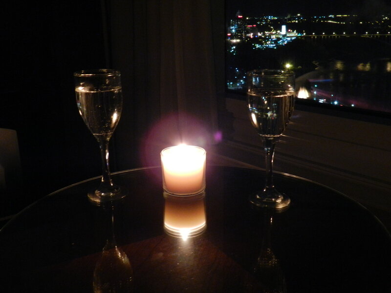 Two Wine Glasses and Candle
