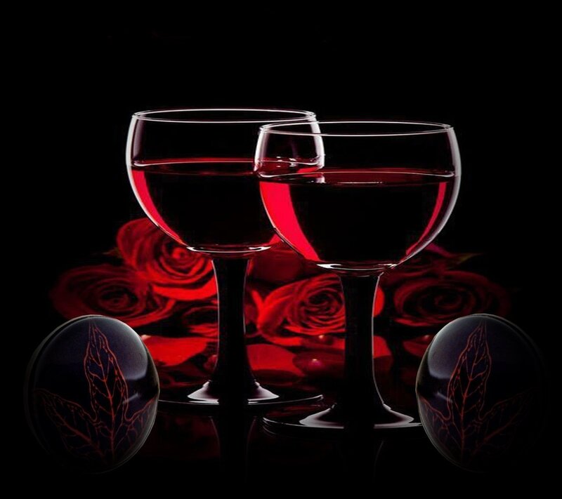 Two Wine Glasses — Black, Dramatic, Night