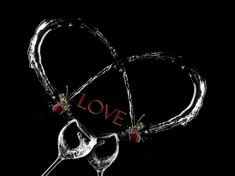 Two Wine Glasses — Black, Dramatic, Photograph
