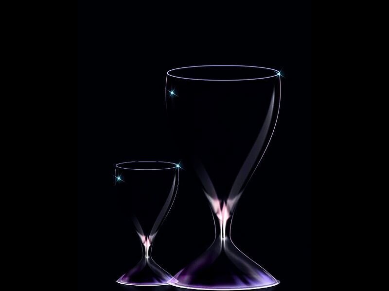 Two Wine Glasses — Black