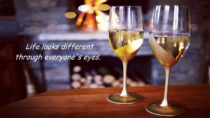 Two Wine Glasses — Brown, Cozy