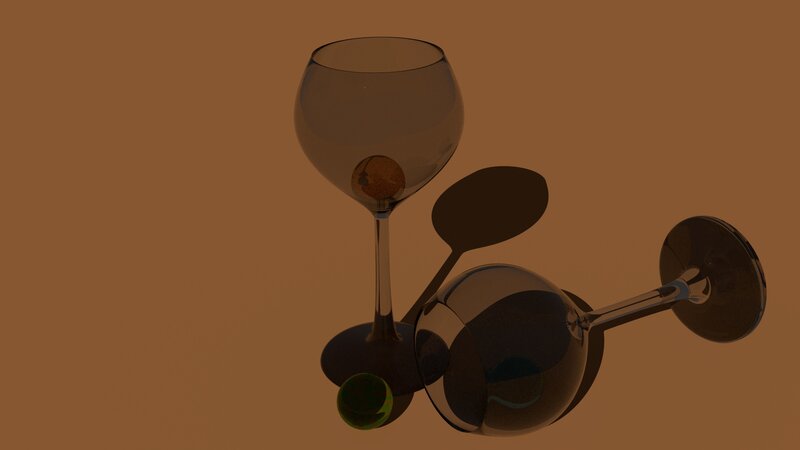 Two Wine Glasses — Brown, Minimalist