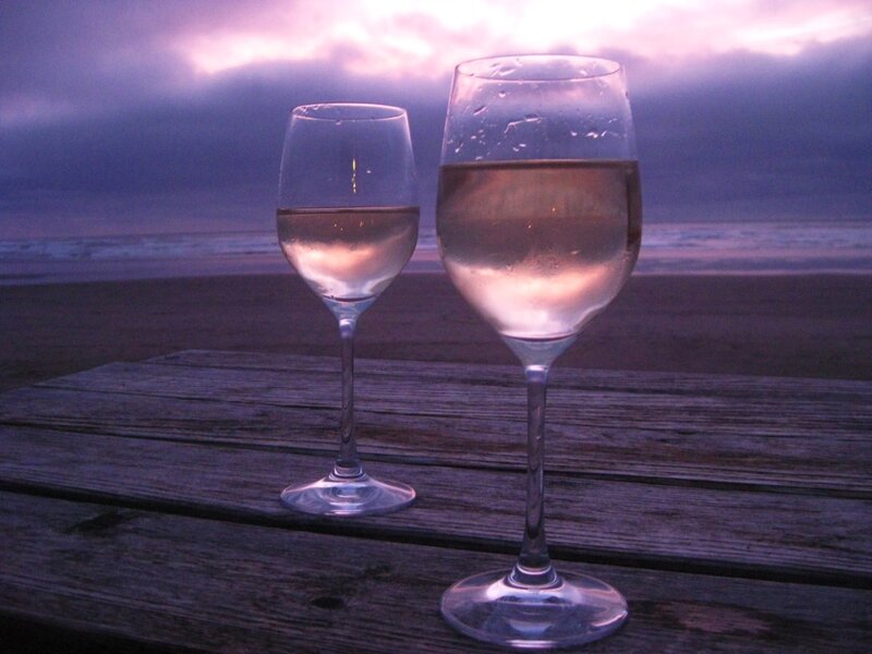 Two Wine Glasses — Purple, Serene