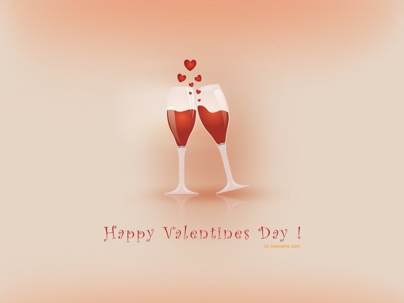 Two Wine Glasses — Red, Romantic