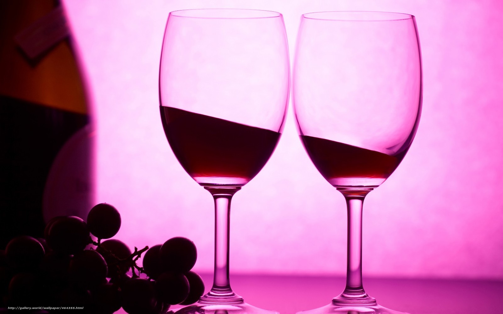Two wine glasses with grapes