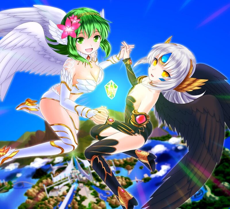 Two Winged Characters — Blue