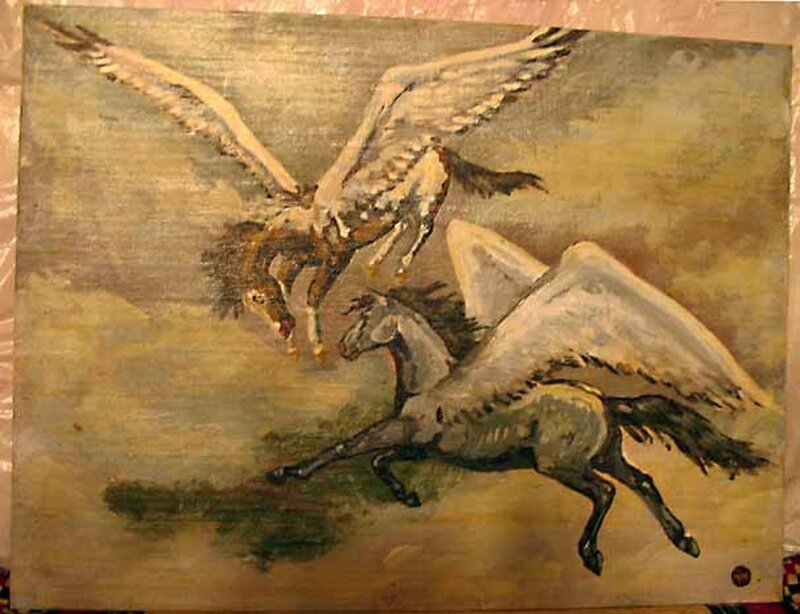 Two Winged Horses — Brown