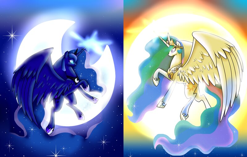 Two Winged Unicorns — Blue