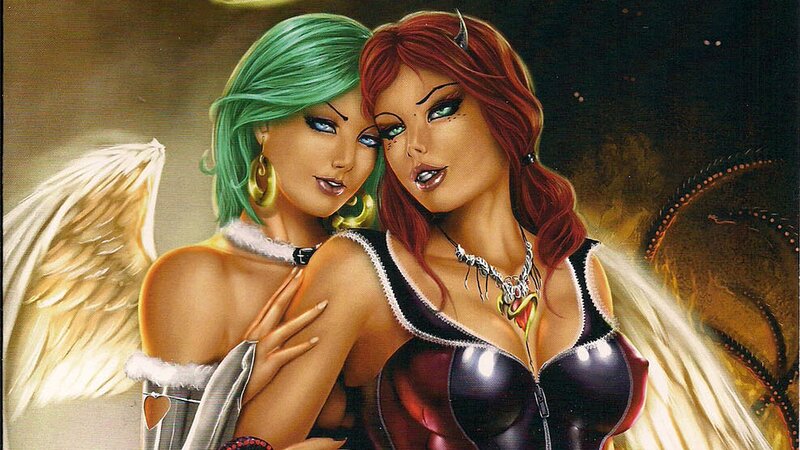 Two Winged Women — Green