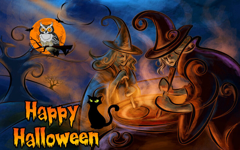 Two Witches in Cauldron