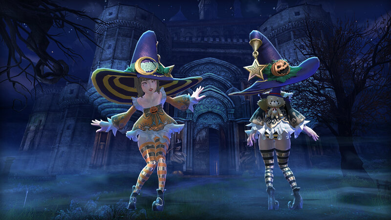 Two Witches in Costumes — Blue