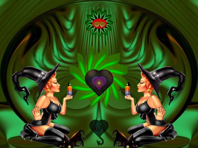 Two Witches in Green