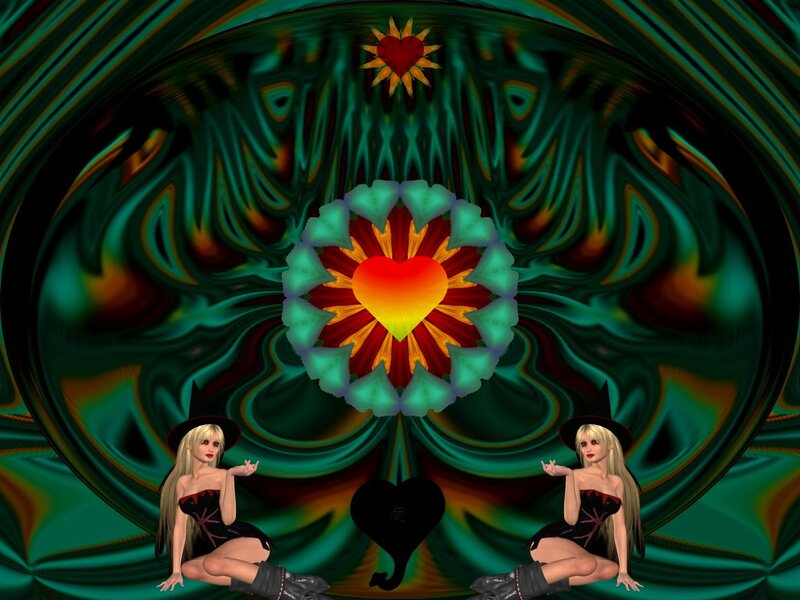 Two Witches in Green Tunnel
