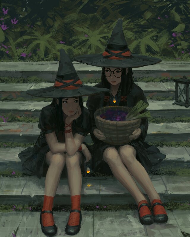 Two Witches Sitting