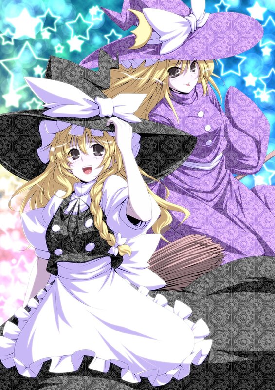 two witches with brooms