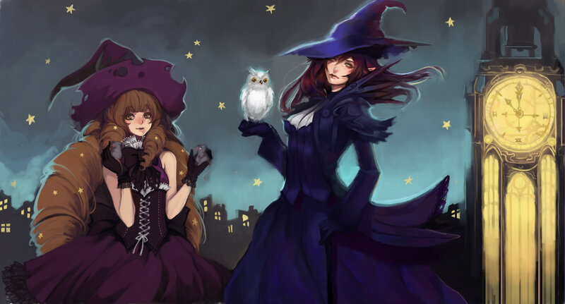 Two Witches with Owl