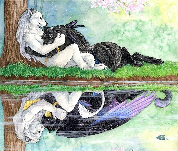 Two Wolf-like Figures