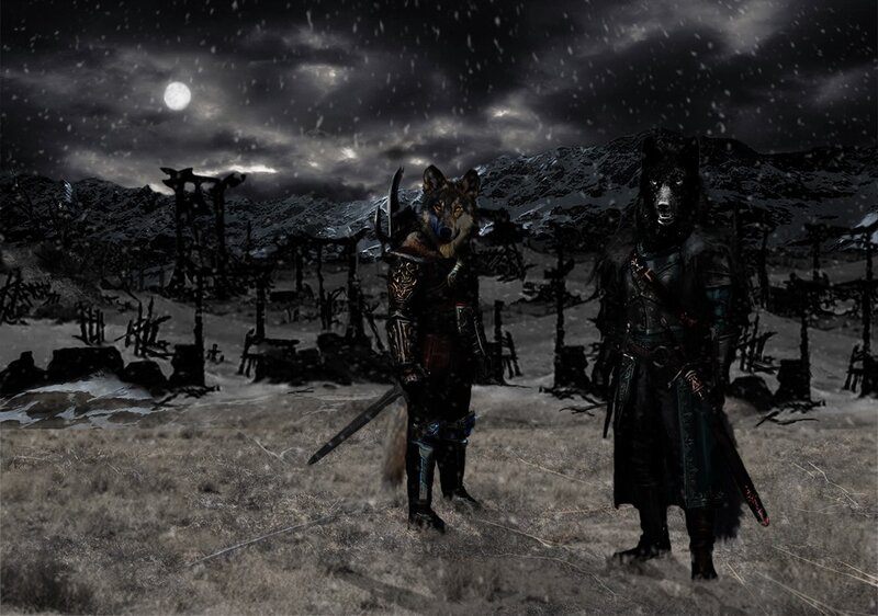 Two Wolf-like Warriors