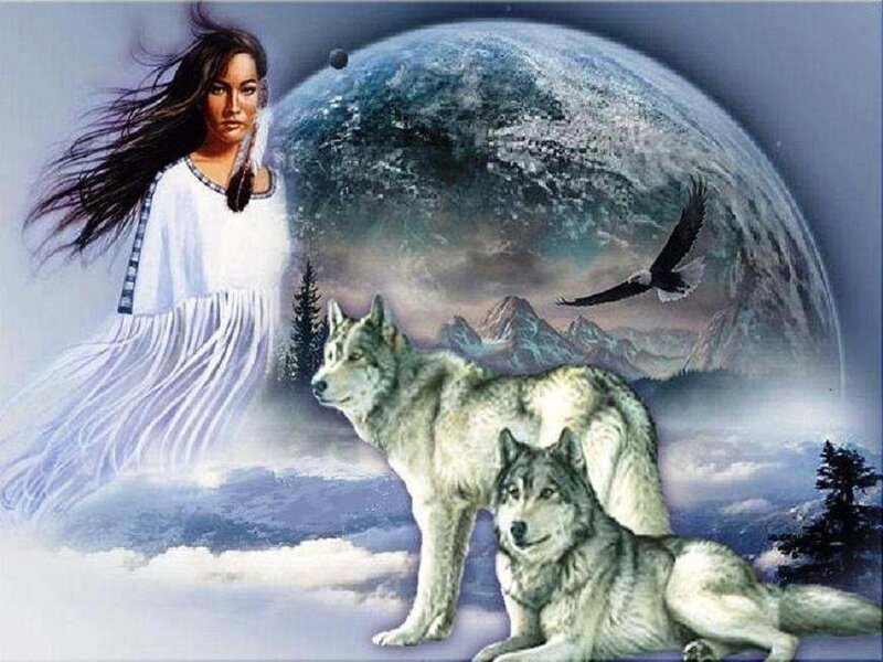 Two Wolves and a Woman