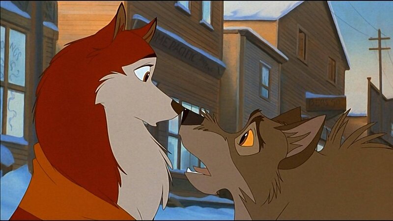 Two Wolves Facing Each Other — Brown, Tense