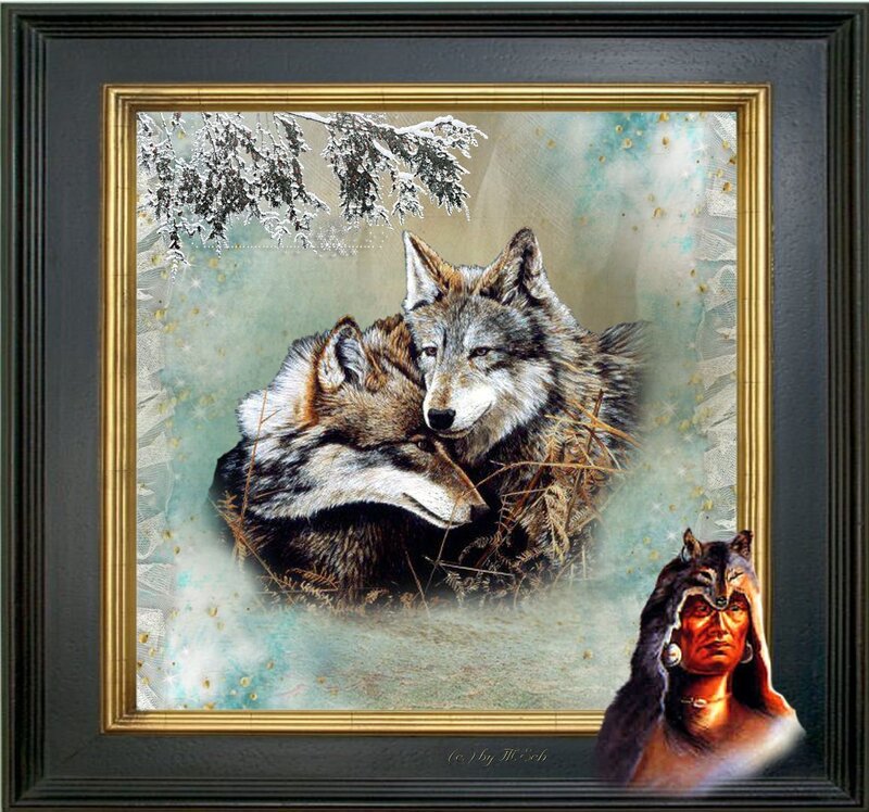 Two Wolves in Snow — Gray, Serene, Winter