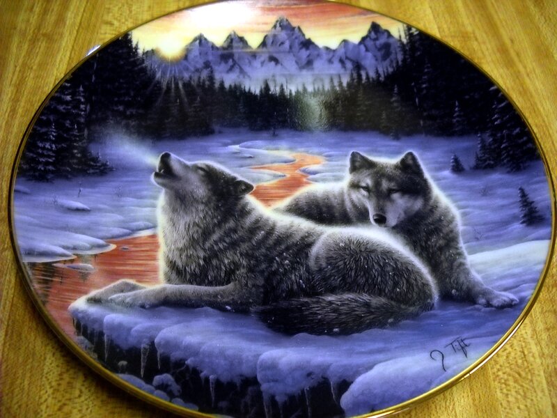 Two Wolves in Snow — White, Serene, Winter, Illustration