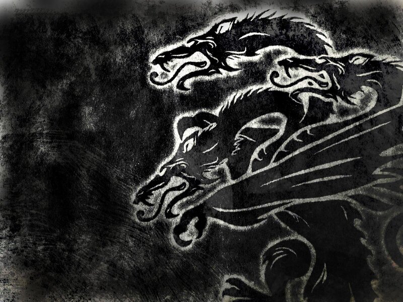 Two Wolves Running — Black