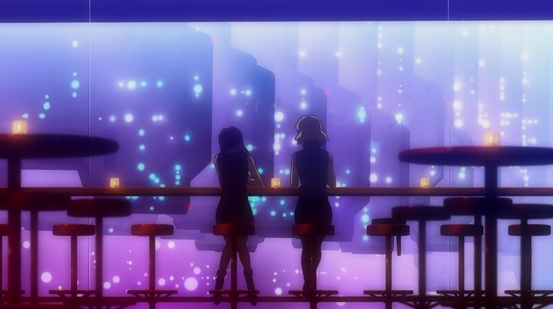 Two Women at a Bar — Purple, Calm