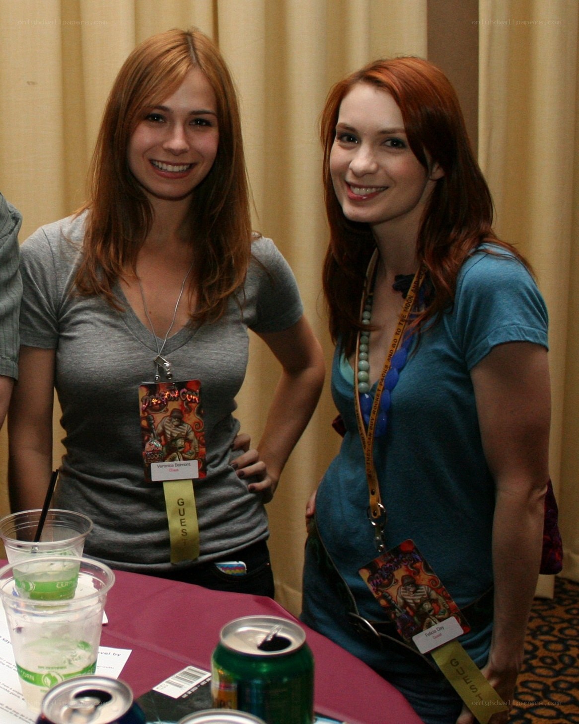 Two women at a convention