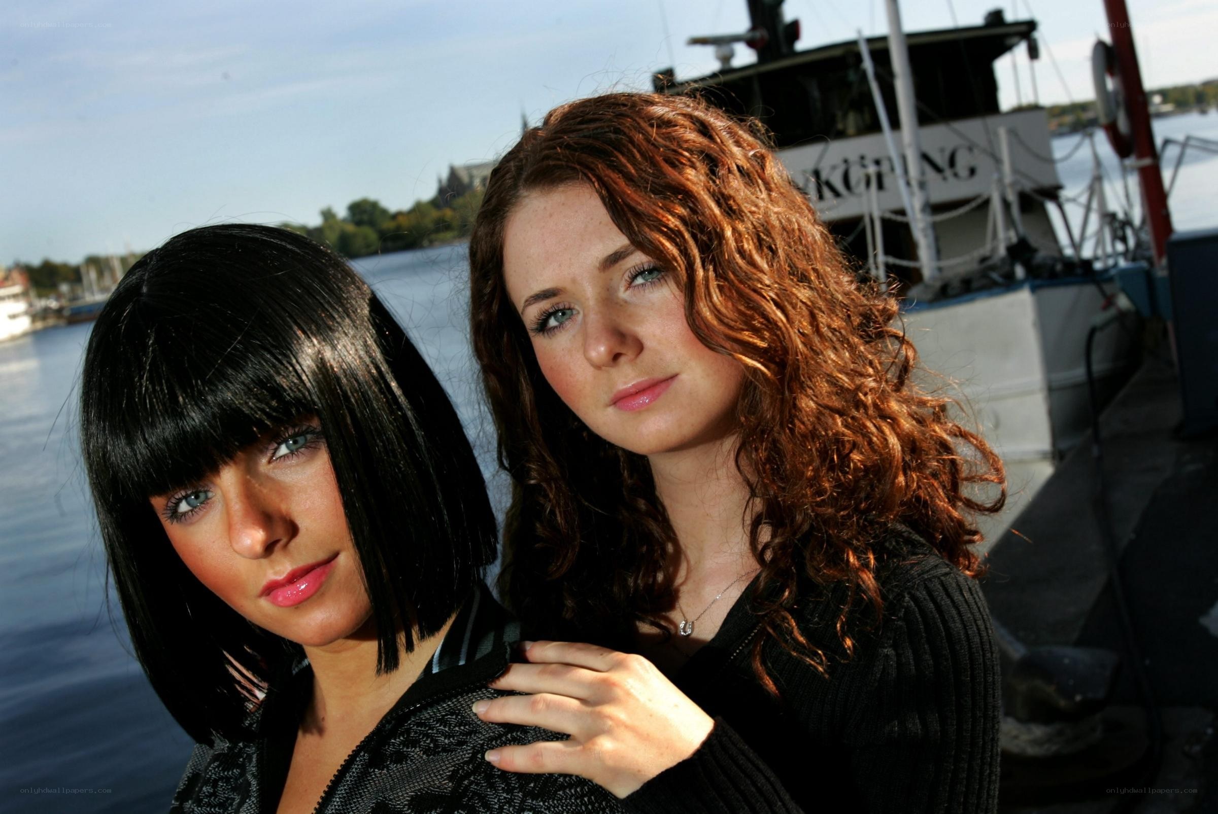 two women at a dock