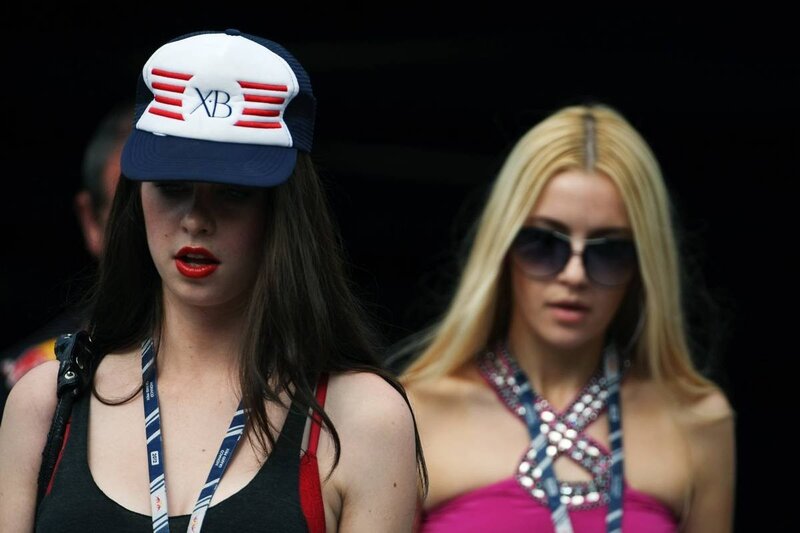 Two women at a motorsport event
